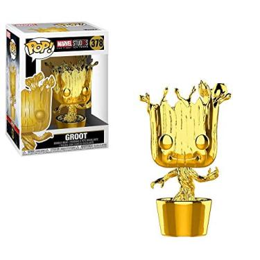 Imagem de Pop! Marvel - Groot Cromado Em Dourado – Ediçâo 10 Anos #378 – Funko