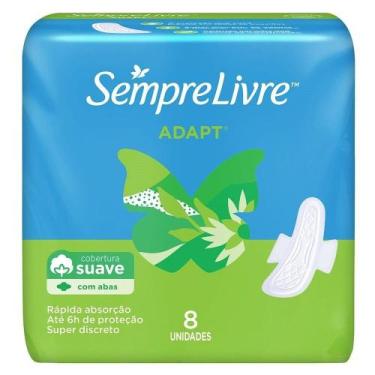 Imagem de Absorvente Sempre Livre Adapt Suave com Abas - Embalagem com 8 Unidade