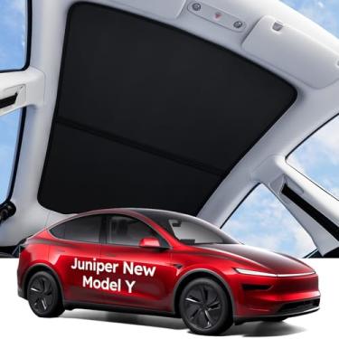 Imagem de Wigoo Tesla New Model Y Juniper Accessories Toldo de proteção solar [nunca cai, revestimentos nano de cristal de gelo] Sombra solar de teto de vidro com isolamento térmico, acessórios para lançamento