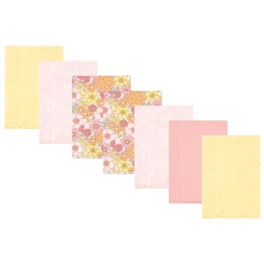 Imagem de Luvable Friends Hudson Baby Conjunto de 7 panos de flanela para arrotos, Floral Bliss, 14x20 inches