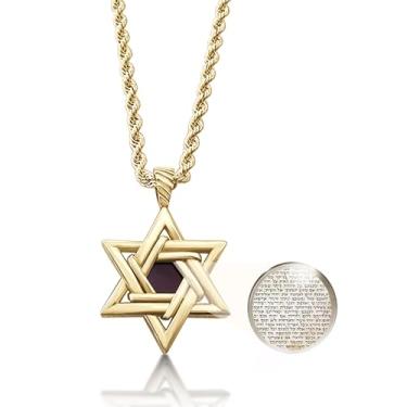 Imagem de NanoStyle Colar de estrela de Davi banhado a ouro, 50,8 cm