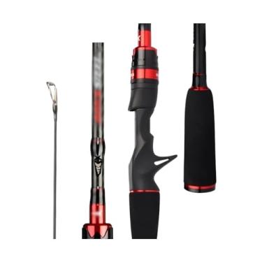 Imagem de Vara de Pesca de Viagem Vara de pesca fundição leve aço com fibra carbono 24 toneladas 2,4 m prata vermelho cinza