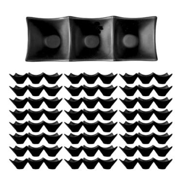 Imagem de 50 Molheira Tripla em Melamina Preta Para Molho Shoyu