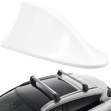Imagem de Antena de barbatana de tubarão, capa de antena de barbatana de tubarão de carro ABS autoadesivo sem perfuração com painel interno para sinais 7 x 3 x 2 spoilers decorativos de substituição para carro