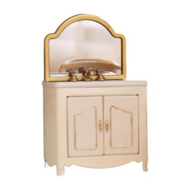 Imagem de Fenteer Miniatura de armário de banheiro, modelo em escala 1:12, presente engraçado, coleção de mini brinquedos realistas, móveis de banheiro, móveis para