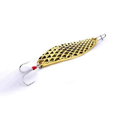 Imagem de 1 Isca de pesca com colher giratória de metal, 7 g, 10 g, 15 g, isca artificial com pena, anzol, truta, lúcio, baixo