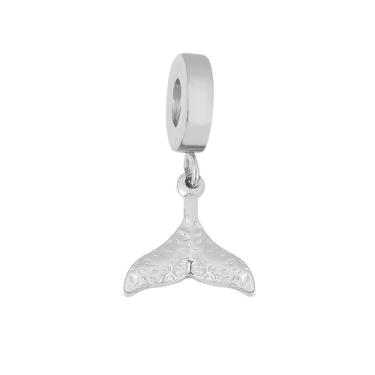 Imagem de BlingNuts Pingente Good Luck Contas de animais marinhos para aniversário com pingente de cauda de baleia compatível com pulseiras Pandora