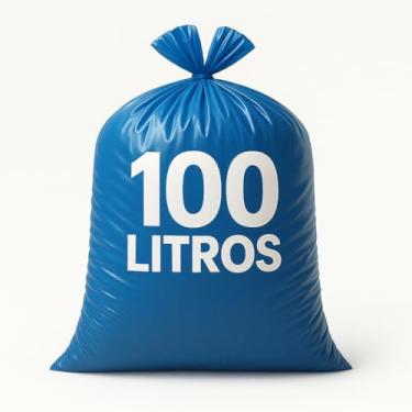 Imagem de Saco De Lixo Azul Reforçado Resistente Uso Pesado Embalar (100 Litros - 20 Unidades)
