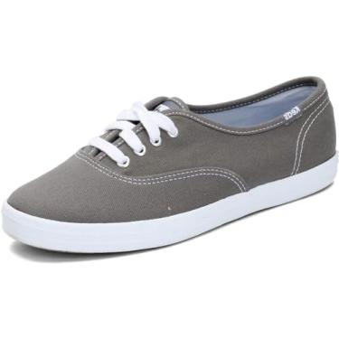 Imagem de Keds Tênis feminino Champion de lona com cadarço, Lona cinza escuro, 5 Wide