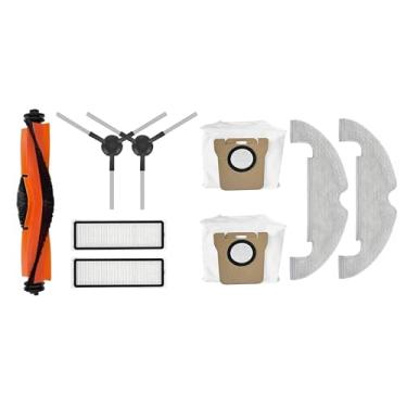 Imagem de kit Escova Filtro Pano Compativel Para Robô Aspirador Xiaomi Vacuum X10 com Saco Coletor da base Preto