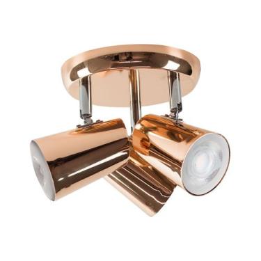 Imagem de Luminária de Teto 3 Spot Sobrepor New Short GU10 - Bronzearte, Cobre