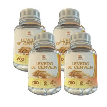 Imagem de Levedo De Cerveja - 60 Cáps 400Mg Kit Com 4 Potes - Lider Vendas