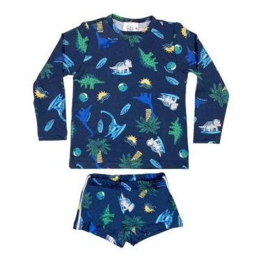 Imagem de Conjunto Infantil Praia Menino Camisa Sunga Proteção Solar - Jagar, Di