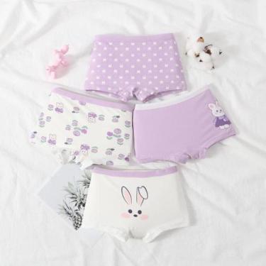 Imagem de Calcinhas De Algodão Para Meninas, Boxers Infantis, Tamanhos Pequeno, 