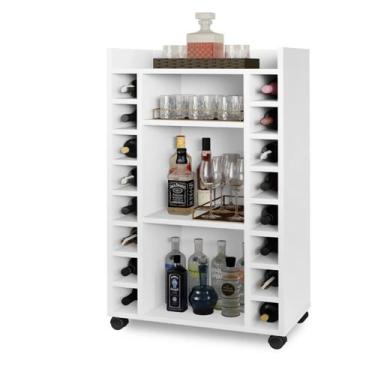 Imagem de Adega Bar Belgica Aparador De Porta Balcão Buffet Branco - M&M Móveis