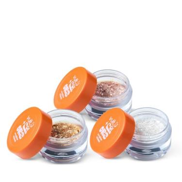 Imagem de Vult Combo Ecoglitter Vult Colors: Bloquinho Dourado + Chuva de Prata+ Prata Paetê (1g cada um)