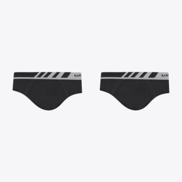 Imagem de Kit 2 Cuecas Lupo Slip Microfibra Sem Costura 00691-102, Preto, P