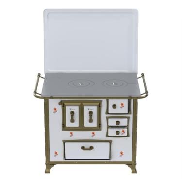 Imagem de Fogão a Lenha GII N 2 Renaissance Branco Flor Saida Esquerda