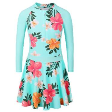 Imagem de Roupa de banho BAOHULU Girls One Piece de manga comprida UPF 50+ S448