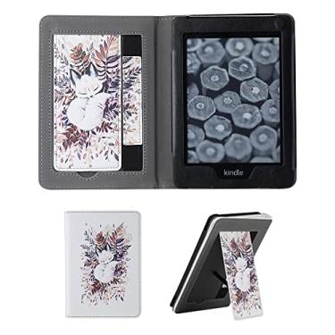 Imagem de GUKSRASO Caso de Suporte para Kindle (11ª Geração, Lançamento de 2022), Capa de Couro PU Premium Com Alça de Mão, Automática de Sono/despertar, Modelo Nº C2V2L3-Sleeping Fox