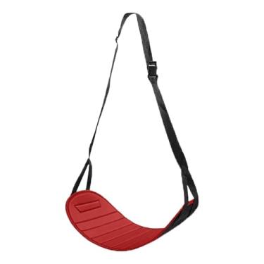 Imagem de menolana Apoio para os pés de carro para crianças, descanso para os pés de avião, assento traseiro, itens essenciais de viagem práticos, alça longa ajustável, Vermelho