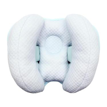 Imagem de JunZheHub Travesseiro de Viagem para Bebê Travesseiro de Apoio para Bebê Cama para Crianças Pequenas Assento de Carro Confortável para Crianças Recém-nascidos a, bebê azul