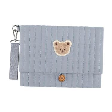 Imagem de Luwecf Bolsa Organizadora de Fraldas Dobrável, Bolsa de Armazenamento para Fraldas Molhadas, Organizadora de Carrinho de Bebê para Piscina, Creche, Quarto de, azul