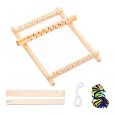 Imagem de Tachiuwa Kit de teares para artesanato faça você mesmo, suprimentos para reparo, 20,8 cm x 19,3 cm com fios, máquina de, ferramenta de tricô manual para