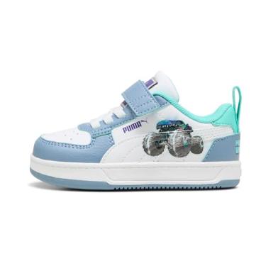 Imagem de PUMA Tênis infantil unissex Caven Hot Wheels com fecho alternativo, Azul (Cool Blue-Puma) Branco-aquático, 9 Toddler