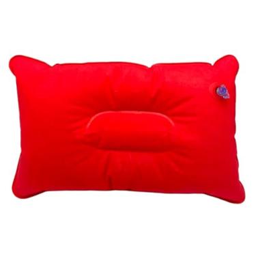 Imagem de Almofada Inflável de Viagem, Travesseiro Portátil oba (Vermelho)