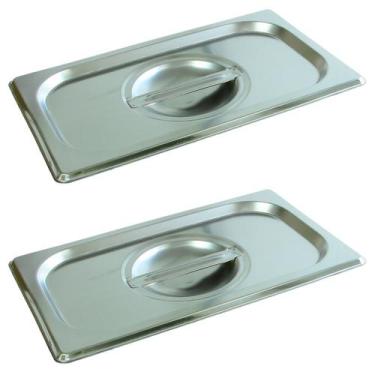 Imagem de 2 Tampas Para Cuba Gastronômica Gn 1/4 Inox Buffet Cozinha - JMA Inox