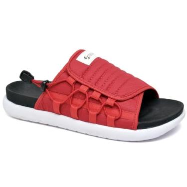 Imagem de Sandália Slide Masculina Chinelo com Elástico Antiderrapante Confortável (Vermelho, BR, Adulto, Numérico, 38)