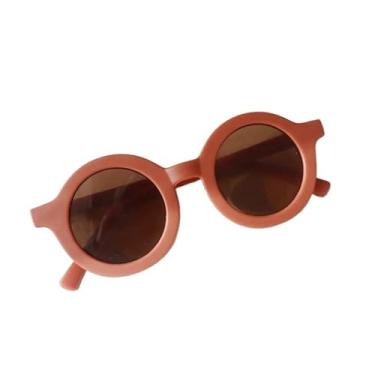 Imagem de Óculos de Sol Redondo Infantil Menina Menino(Marrom avermelhado)