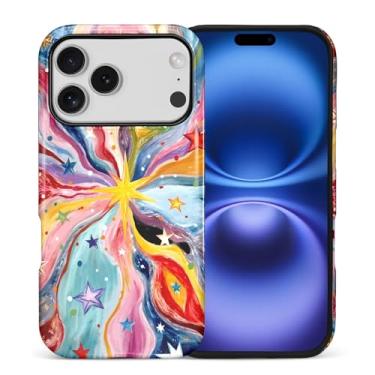 Imagem de DAIZAG Capa compatível com iPhone 17 Pro, capa híbrida protetora à prova de choque L2 Line Art Star com camada dupla