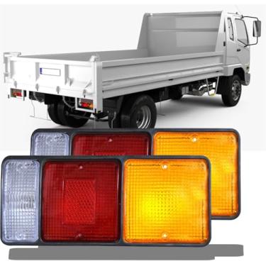 Imagem de APSMOTIV 2 lâmpadas traseiras combinadas de luzes traseiras com luzes de freio traseiras, lâmpada traseira com lâmpadas de 12 V, compatível com caminhão Mitsubishi Canter Fusu (12 volts)