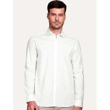 Imagem de Camisa Aramis Masculina Slim Tricoline Liso Stretch Branca, M/M