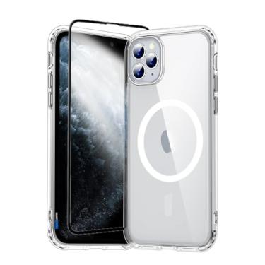 Imagem de Capa Capinha Case Magnética Carregamento por Indução E Película de Vidro 3d Para iPhone (iPhone 11 Pro)