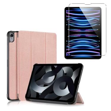 Imagem de Case Capa Anti Impacto Compatível para iPad A16 2025 (11a Geração) 10.9 Função Sleep Magnética + Película de Vidro (Rose)