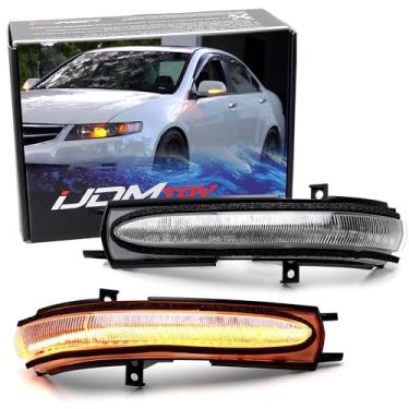 Imagem de iJDMTOY Kit de montagem de luz semitransparente Full LED com fita de LED sequencial dinâmica/espelho lateral de fluxo compatível com Acura TSX (Euro Accord) 2004-2008, 2003-08