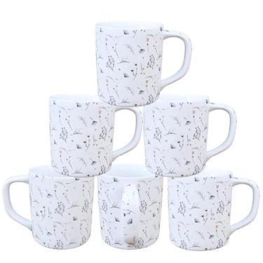 Imagem de Kit Jogo Conjunto 6 Canecas 300ml Porcelana Estampa Variada - Antilope