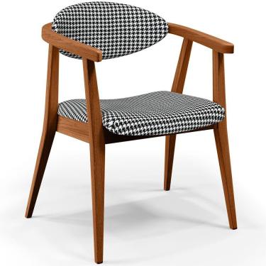 Imagem de Poltrona Decorativa Para Sala de Estar Jantar Cecília L02 Pied Poule - Lyam Decor