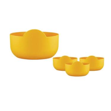 Imagem de Kit 4 Super Bowl Amarelo 475Ml Plástico Premium