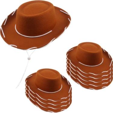Imagem de Chapéu de cowboy SGBETTER Kids Felt Western para meninos e meninas x10