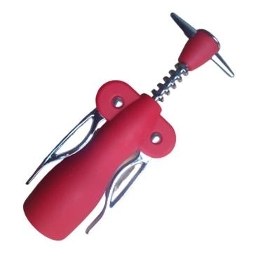 Imagem de Saca Rolhas Abridor Garrafa De Vinho Profissional Vermelho