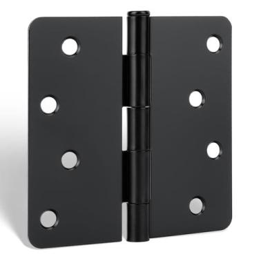 Imagem de Dobradiças de porta goldenwarm 4x4" em ferro preto fosco (pacote com 6