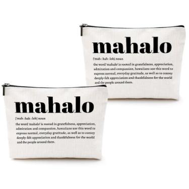 Imagem de Bolsa de cosméticos CQM 24x19cm de algodão e linho, 2 peças à prova d'