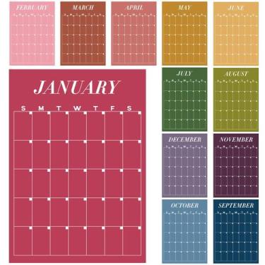 Imagem de Calendário de parede Fullhawl, 12 x 16 polegadas, apagável a seco, reu