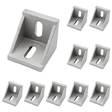 Imagem de Suporte de canto de perfil de alumínio TTZEZE 42 x 42 x 42 mm L suporte de junta de ângulo reto, conector de suportes L para 4545 série padrão 10 mm perfil de extrusão de alumínio (suporte 4545)