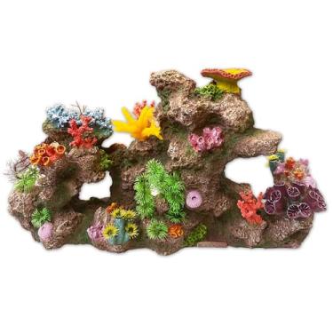 Imagem de Gingerbread Pet Supply - Pedra grande de inserção de coral para aquários – 56 x 33 x 15 cm – Corais artificiais pré-montados para tanques de 40 a 100 galões