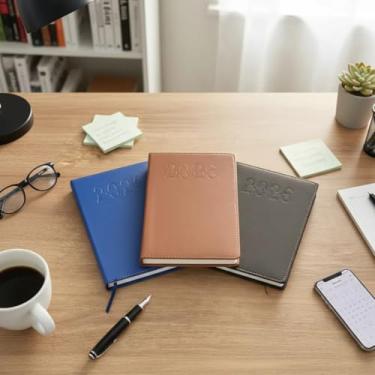 Imagem de Agenda Planner 2026 Executiva Anual Semanal Costurada 14x21cm 336 Páginas 1 Página por Dia Capa Preta ou Marrom Profissional e Elegante (Preta)